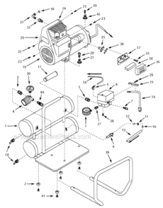 Part Location Diagram of WL007600AV Campbell Hausfeld Rear Cover 33mm Stroke